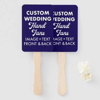 10 x Custom Personalized Wedding Hand Fans 4" x 6"