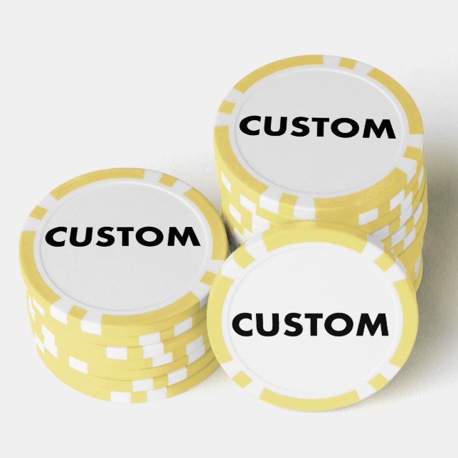 10 x Custom Personalized YELLOW Casino, Poker Chips (Stack)