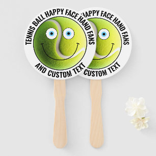 10 x Custom Tennis Party BLUE EYES Happy Face Hand Fan