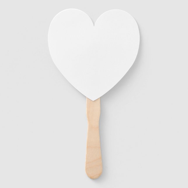 10 x Heart Custom Personalized Wedding Hand Fans (Front)