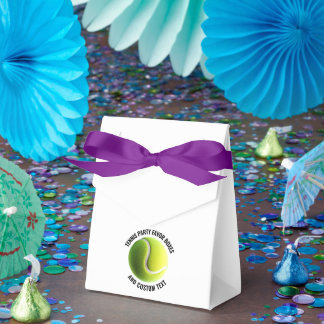 10 x Tennis Ball Personalized Text Tent Style Favor Boxes