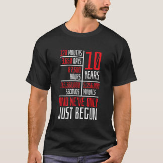 10 Year Anniversary Couple Her or Him Wedding Gift T-Shirt