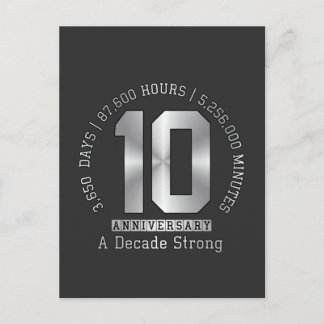 10 Year Anniversary Milestone - A Decade Strong  Postcard
