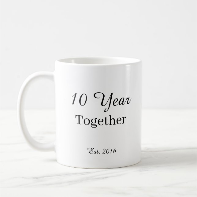 10 Year Anniversary Mug -First Wedding Anniversary (Left)