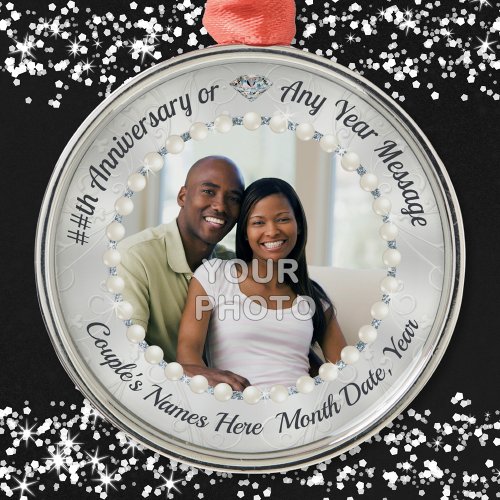 10 year Anniversary Ornament PHOTO Personalized Metal Ornament