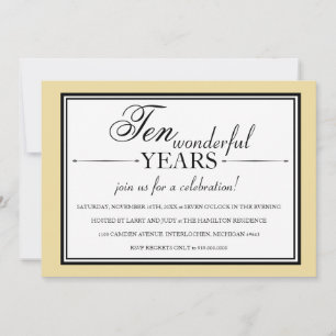 10 Year Anniversary Party Invitations