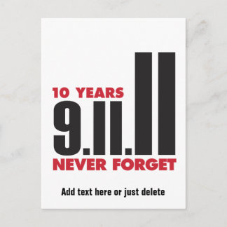 10 Year Anniversary September 11th Postcard
