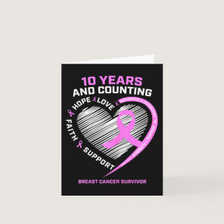 10 Year Breast Cancer Survivor Gifts For Women Can Card