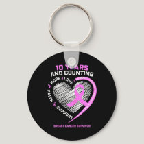 10 Year Breast Cancer Survivor Gifts For Women Can Keychain