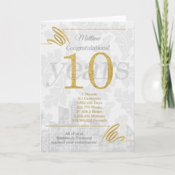 10 Year Employee Anniversary Business Elegance Holiday Card by BusinessExpressions at Zazzle