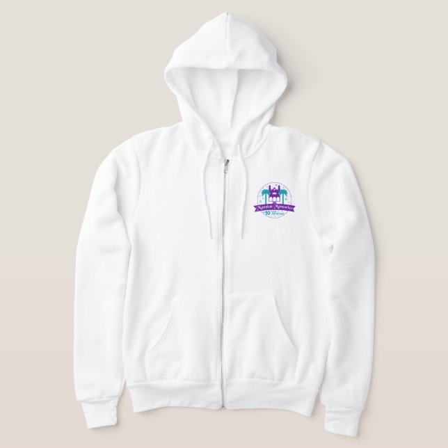 10 Year Logo Zippered Hoodie (Unisex) (Laydown)