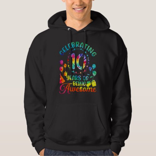 10 Year of Being Awesome 10th Birthday  Girls Boys Hoodie