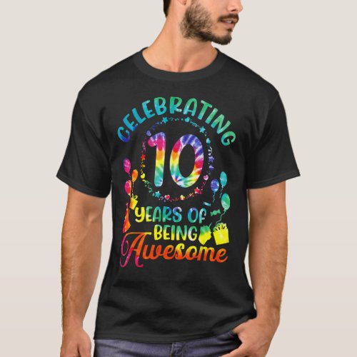 10 Year of Being Awesome 10th Birthday  Girls Boys T_Shirt