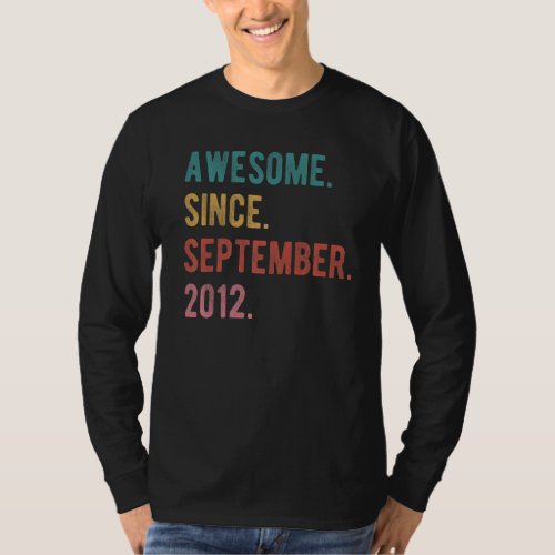 10 Year Old 10th Birthday  Awesome Since September T_Shirt