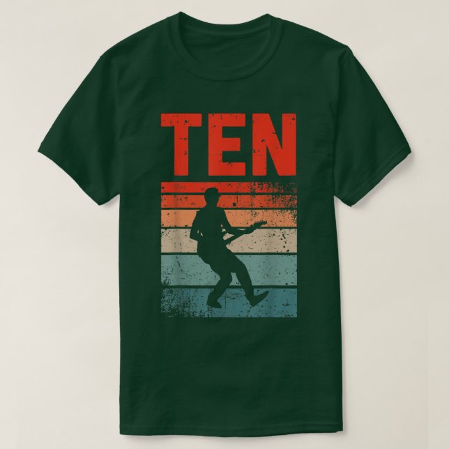 10 Year Old  10th Birthday Boy Guitar Player Guita T-Shirt (Design Front)