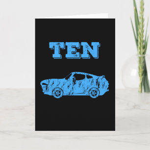 10 Year Old 10th Birthday Boy Muscle Car Card