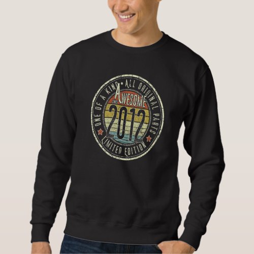 10 Year Old Awesome Since 2012 10th Birthday Retro Sweatshirt