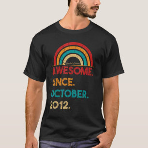 10 Year Old Awesome Since October 2012 10th Birth T-Shirt