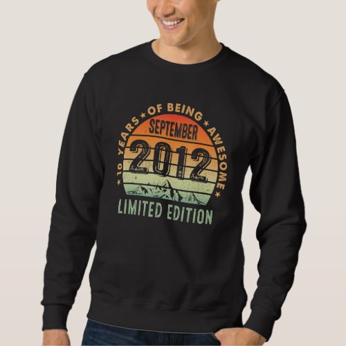 10 Year Old Awesome Since September 2012  10th Bda Sweatshirt