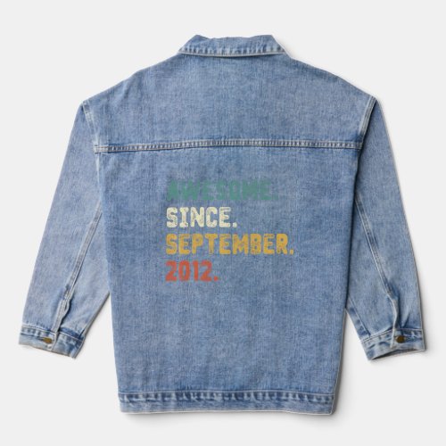 10 Year Old  Awesome Since September 2012 10th Bir Denim Jacket