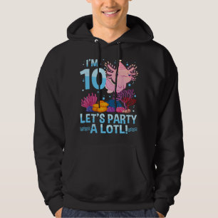 10 Year Old Axolotl Lover 10th Birthday Boys Girls Hoodie