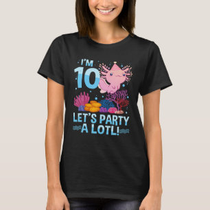 10 Year Old Axolotl Lover 10Th Birthday Gift Boys T-Shirt