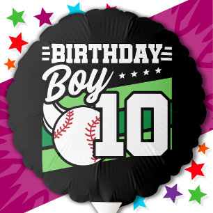 10 Year Old Baseball Party Theme 10th Birthday Boy Balloon