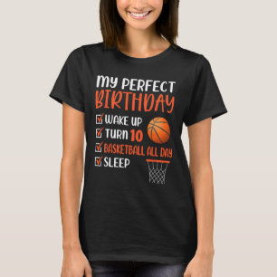 10 Year Old Basketball Birthday Party 10th Boy Bda T-Shirt