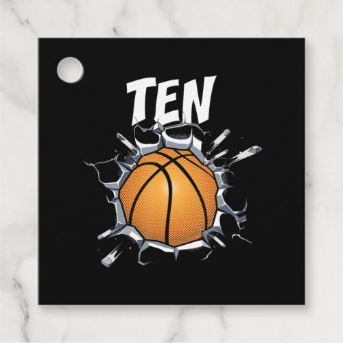 10 Year Old Basketball Birthday Party 10th Boy Favor Tags