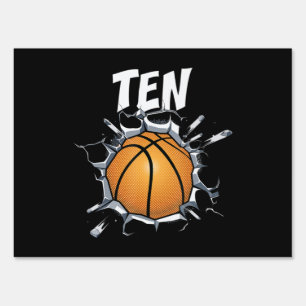 10 Year Old Basketball Birthday Party 10th Boy Sign