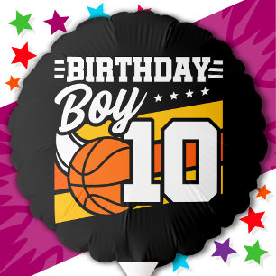 10 Year Old Basketball Party 10th Birthday Boy Balloon