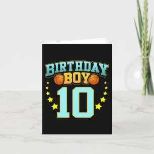 10 Year Old Basketball Player 10th Birthday Party Card