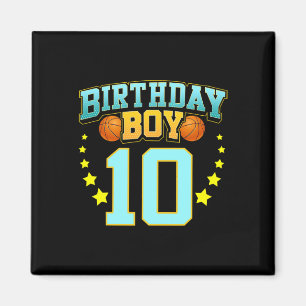 10 Year Old Basketball Player 10th Birthday Party  Magnet