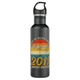 10 Year Old Bday 2011 Awesome Since 10th Birthday Stainless Steel Water Bottle