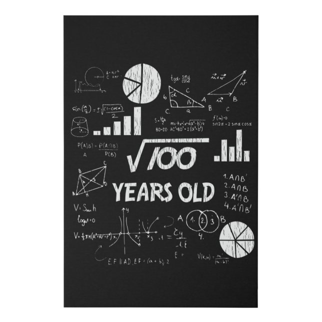 10 Year Old Bday Geeky Math 10th birthday Gift Faux Canvas Print (Front)