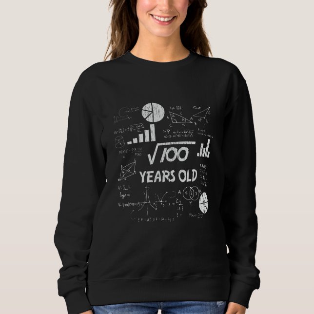 10 Year Old Bday Geeky Math 10th birthday Gift Sweatshirt (Front)