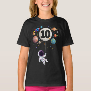 10 Year Old Birthday Astronaut 10th Birthday T-Shirt