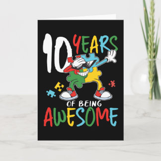 10 Year Old Birthday Boy Or Girl Autism Awareness Card