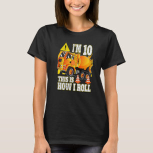 10 Year Old Birthday Concrete Mixer Truck T-Shirt
