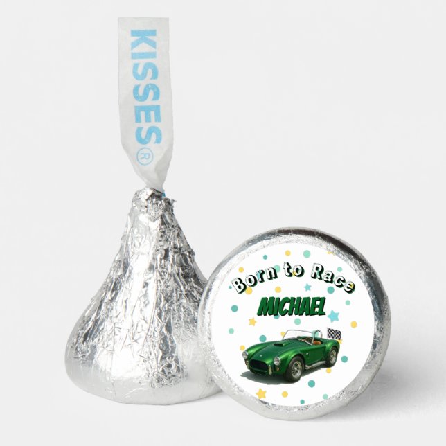 10 Year Old Birthday Party Green Racing Car Hershey®'s Kisses® (Front)