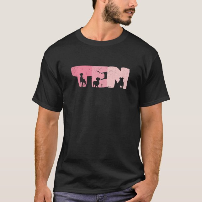 10 Year Old Cute Dog Birthday Girl 10th B day T-Shirt (Front)