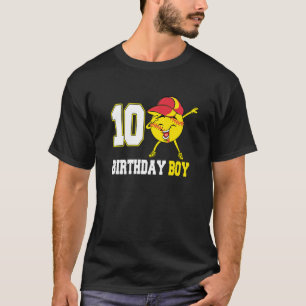 10 Year Old Dabbing Softball 10th Birthday Boy Tee