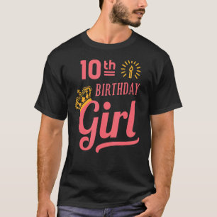 10 Year Old  Double Digits 10th Birthday Crown Gir T-Shirt