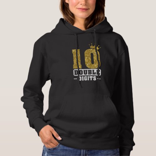 10 Year Old  Double Digits 10th Birthday Girls cro Hoodie