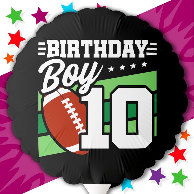 10 Year Old Football Party Theme 10th Birthday Boy Balloon (Creator Uploaded)