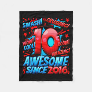 10 Year Old For Boys 10th Birthday Boy 10 Year Old Fleece Blanket