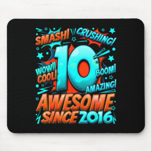 10 Year Old For Boys 10th Birthday Boy 10 Year Old Mouse Pad