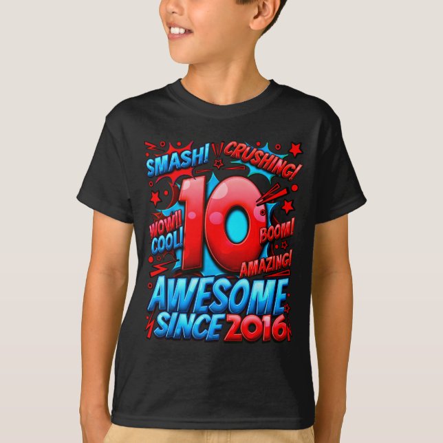 10 Year Old For Boys 10th Birthday Boy 10 Year Old T-Shirt (Front)