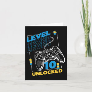 10 Year Old Gamer Gaming 10th Birthday - Level 10 Card