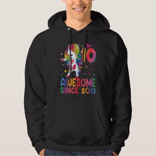 10 Year Old Gifts Girls Teens Dabbing Unicorn 10th Hoodie